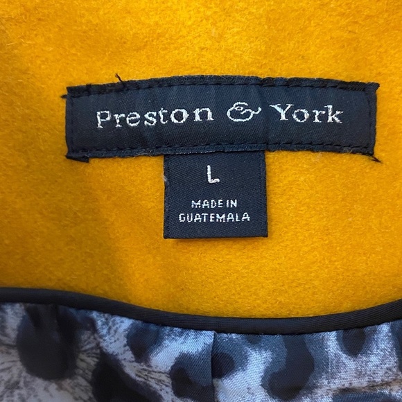 Preston & York Mustard Yellow Double-Breasted Pea Coat - Picture 3 of 5